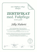 Zertifikat Silke Huberti